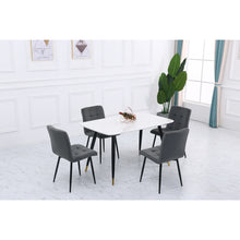 Load image into Gallery viewer, Set of 4 Matte Velvet Padded Dining Chairs, Dark Grey
