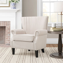 Load image into Gallery viewer, Livingandhome Channel Deep Cushioned Armchair with Nailhead Trim, JM2151