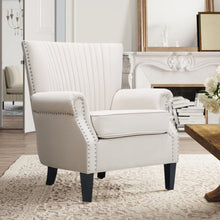 Load image into Gallery viewer, Livingandhome Channel Deep Cushioned Armchair with Nailhead Trim, JM2151