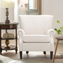 Load image into Gallery viewer, Livingandhome Channel Deep Cushioned Armchair with Nailhead Trim, JM2151