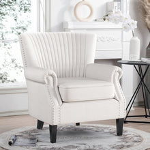 Load image into Gallery viewer, Livingandhome Channel Deep Cushioned Armchair with Nailhead Trim, JM2151