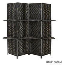 Load image into Gallery viewer, Panel Folding Room Divider Privacy Separator Screen with Shelf