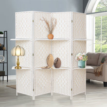 Load image into Gallery viewer, Panel Folding Room Divider Privacy Separator Screen with Shelf