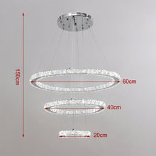 Load image into Gallery viewer, White LED Chandelier Lamp Wire Pendant Crystal Ceiling Lights
