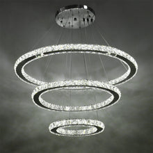 Load image into Gallery viewer, White LED Chandelier Lamp Wire Pendant Crystal Ceiling Lights