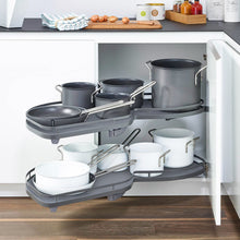 Load image into Gallery viewer, 2 Tier Corner Pull Out Shelving Unit Kitchen Storage Cabinet Tray