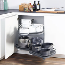 Load image into Gallery viewer, 2 Tier Corner Pull Out Shelving Unit Kitchen Storage Cabinet Tray