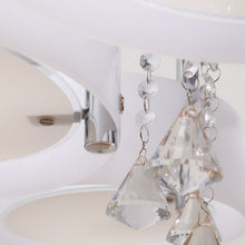 Load image into Gallery viewer, 5-Light Modern Round Acrylic LED Semi Flush Mount with Crystal Accent