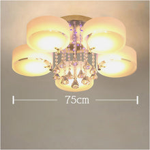 Load image into Gallery viewer, 5-Light Modern Round Acrylic LED Semi Flush Mount with Crystal Accent
