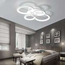 Load image into Gallery viewer, 4-Light Modern Circular LED Semi Flush Ceiling Light for Nordic Decor