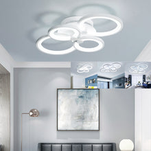 Load image into Gallery viewer, 4-Light Modern Circular LED Semi Flush Ceiling Light for Nordic Decor