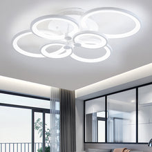 Load image into Gallery viewer, 6-Light Modern Circular LED Semi Flush Ceiling Light for Nordic Decor