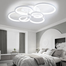 Load image into Gallery viewer, 6-Light Modern Circular LED Semi Flush Ceiling Light for Nordic Decor
