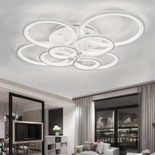 Load image into Gallery viewer, 8-Light Modern Circular LED Semi Flush Ceiling Light for Nordic Decor