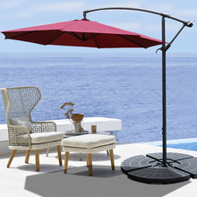 Load image into Gallery viewer, 3M Banana Parasol Patio Umbrella Sun Shade Shelter with Fan-shaped Base