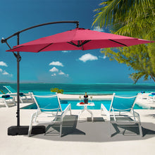 Load image into Gallery viewer, Garden 3M Banana Parasol Cantilever Hanging Sun Shade Umbrella Shelter with Base