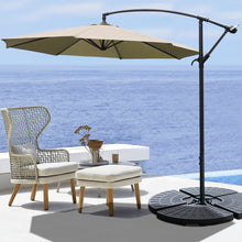 Load image into Gallery viewer, 3M Banana Parasol Patio Umbrella Sun Shade Shelter with Fan-shaped Base