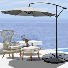 Load image into Gallery viewer, 3M Banana Parasol Patio Umbrella Sun Shade Shelter with Fan-shaped Base