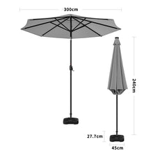 Load image into Gallery viewer, Large Solar Powered LED Patio Umbrella for Outdoor Garden Patio with Base, LG0930LG0455