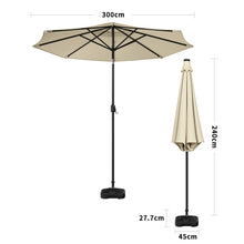 Load image into Gallery viewer, Large Solar Powered LED Patio Umbrella for Outdoor Garden Patio with Base, LG0932LG0455