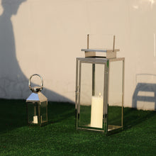 Load image into Gallery viewer, Stainless Steel & Glass Lanterns Candle Holder Indoor Lanterns