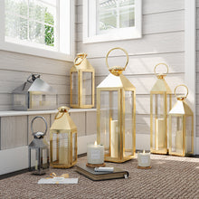 Load image into Gallery viewer, Gold Vintage Candle Lanterns Holder Garden Hanging Lantern