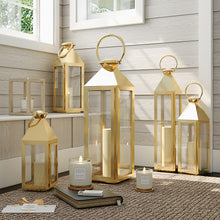 Load image into Gallery viewer, Gold Vintage Candle Lanterns Holder Garden Hanging Lantern