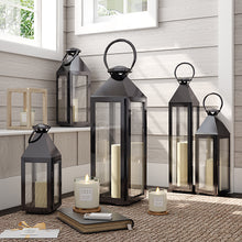 Load image into Gallery viewer, Black Vintage Candle Lanterns Holder Garden Hanging Lantern