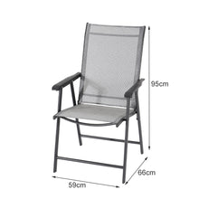 Load image into Gallery viewer, Garden Ripple Rectangular Table With Umbrella Hole with 4 Folding Chairs