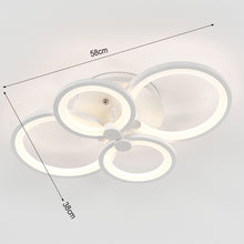 Load image into Gallery viewer, 4-Light Modern Circular LED Light-adjusted Semi Flush Ceiling Light for Nordic Decor