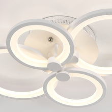 Load image into Gallery viewer, 4-Light Modern Circular LED Light-adjusted Semi Flush Ceiling Light for Nordic Decor
