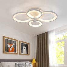 Load image into Gallery viewer, 4-Light Modern Circular LED Light-adjusted Semi Flush Ceiling Light for Nordic Decor