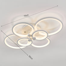 Load image into Gallery viewer, 6-Light Modern Circular LED Light-adjusted Semi Flush Ceiling Light for Nordic Decor