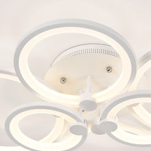 Load image into Gallery viewer, 6-Light Modern Circular LED Light-adjusted Semi Flush Ceiling Light for Nordic Decor
