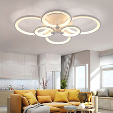 Load image into Gallery viewer, 6-Light Modern Circular LED Light-adjusted Semi Flush Ceiling Light for Nordic Decor