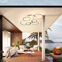 Load image into Gallery viewer, LED Circle Semi-Flush Ceiling Light, 4/6 Shades, Dimmable/Non-Dimmable