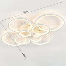 Load image into Gallery viewer, 8-Light Modern Circular LED Light-adjusted Semi Flush Ceiling Light for Nordic Decor