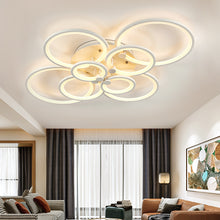 Load image into Gallery viewer, 8-Light Modern Circular LED Light-adjusted Semi Flush Ceiling Light for Nordic Decor