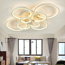 Load image into Gallery viewer, Livingandhome Modern Circular LED Light-adjusted Semi Flush Ceiling Light for Nordic Decor, LG0592