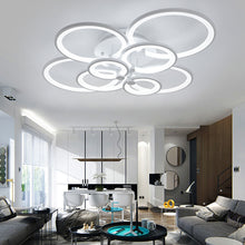 Load image into Gallery viewer, 8-Light Modern Circular LED Light-adjusted Semi Flush Ceiling Light for Nordic Decor