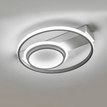 Load image into Gallery viewer, Modern LED Ceiling Light with 2 Black Acrylic Circular Rings-Cool white and Dimmable