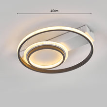 Load image into Gallery viewer, Modern LED Ceiling Light with 2 Black Acrylic Circular Rings-Cool white and Dimmable