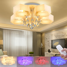 Load image into Gallery viewer, LED Crystal Ceiling Light Hexagon Chandelier Lamp With Remote