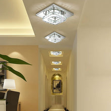 Load image into Gallery viewer, Modern Small Square Crystal LED Ceiling Light for Hallways and Corridor