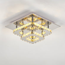 Load image into Gallery viewer, Modern Double-tiers Median-size Crystal Square LED Ceiling Light