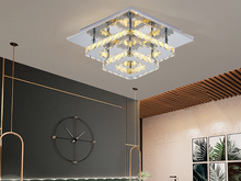 Load image into Gallery viewer, Modern Double-tiers Median-size Crystal Square LED Ceiling Light