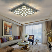 Load image into Gallery viewer, 4-Light Square Large-size Glamourous Crystal LED Ceiling Light