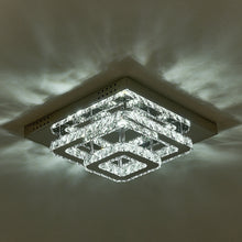 Load image into Gallery viewer, Double-tiers Square Large-size Glamourous Crystal LED Ceiling Light