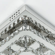 Load image into Gallery viewer, Double-tiers Square Large-size Glamourous Crystal LED Ceiling Light
