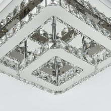 Load image into Gallery viewer, Double-tiers Square Large-size Glamourous Crystal LED Ceiling Light